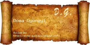 Doma Gyöngyi névjegykártya